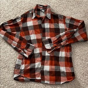 Field & Stream Men's Plaid Shirt - Orange & Brown